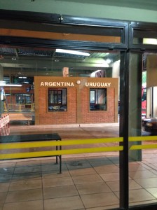 Adam snuck this photo of the border using his iPhone...maybe this is why we were held up for hours.